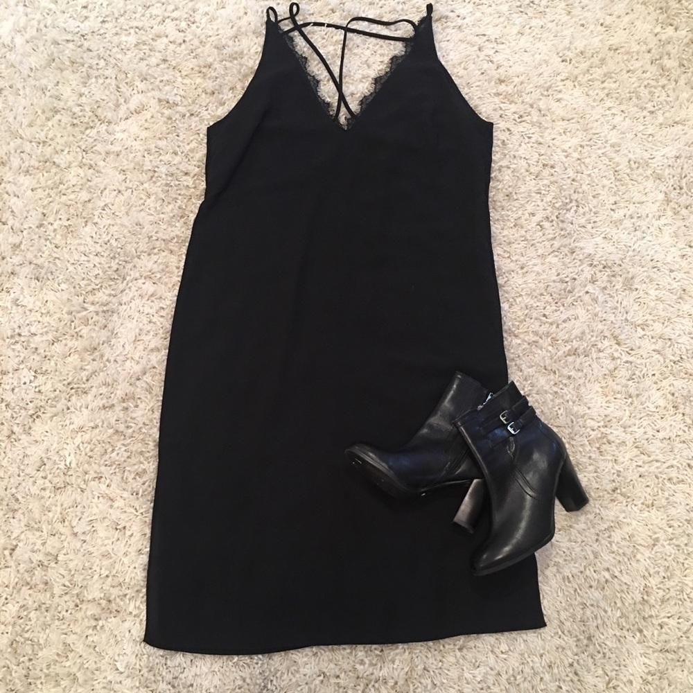 Black Midi Slip Dress